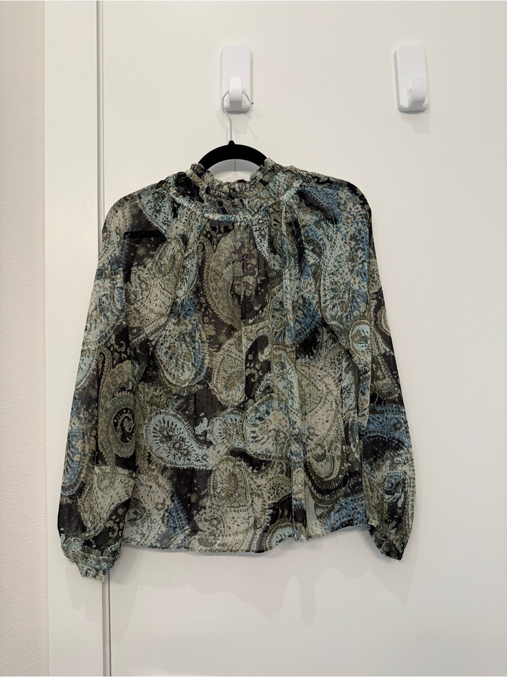 NWT Philosophy Green Paisley Blouse Small - Picture 4 of 6